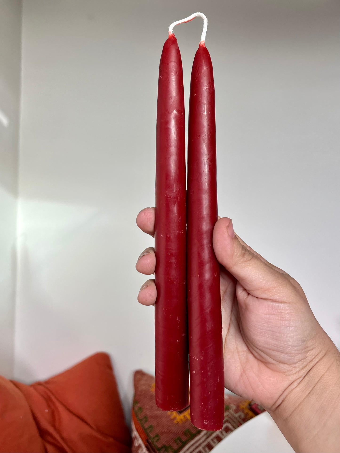 red beeswax candles